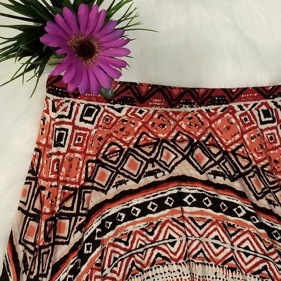 Bobeau ❤ Tribal Print High Low Flowy Skirt - Picture 2 of 7